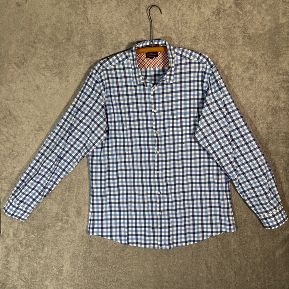 Rodd & Gunn Mens 2XL‎ Blue Gingham Check Cotton Button Down Shirt
